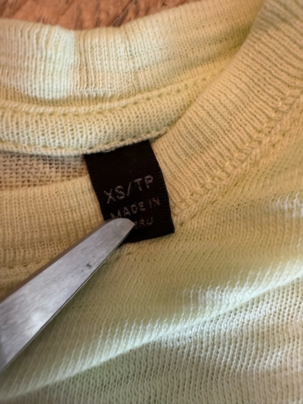 ATM Anthony Thomas Melillo Women's Short Sleeve Crewneck Ombré Tee Light Lime XS - Picture 5 of 10